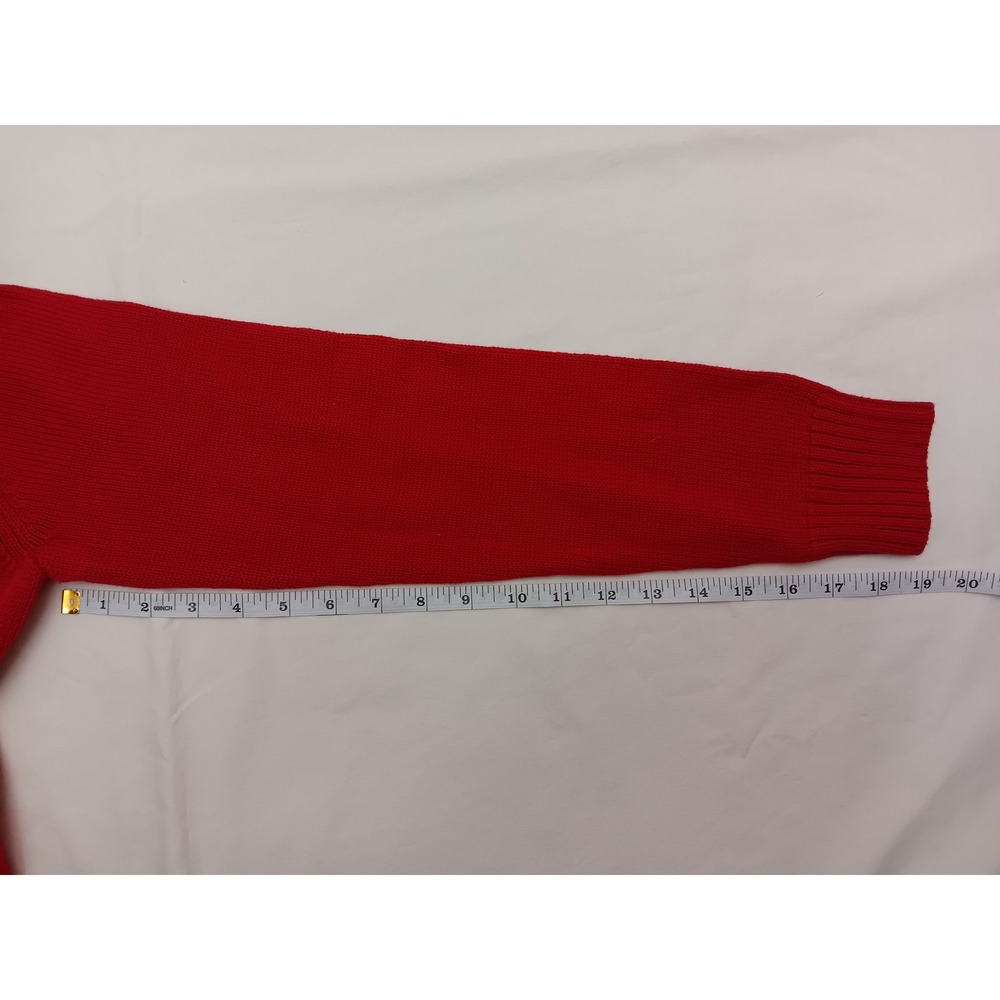 NWT Liz Claiborne Women Red Cherry Cordial Cotton V Neck Sweater Size L - Picture 9 of 10